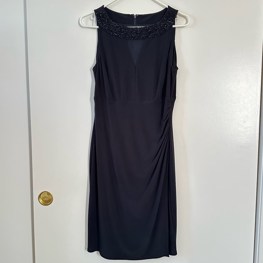 Barely used! Lauren by Ralph Lauren Black Embellished sleeveless Midi Dress